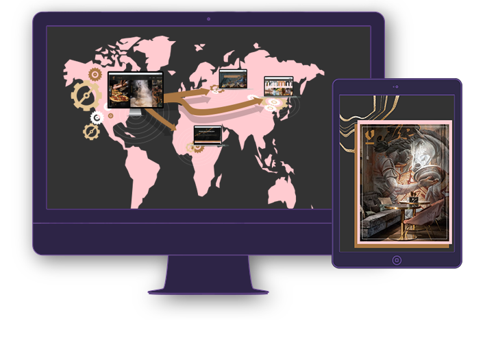 Mockup Creación y gestión ágil de sitios web de franquicias de restaurantes