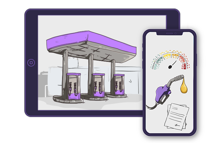 Mockup Gestió eficient de la distribució de carburant i de la facturació mitjançant una app mòbil